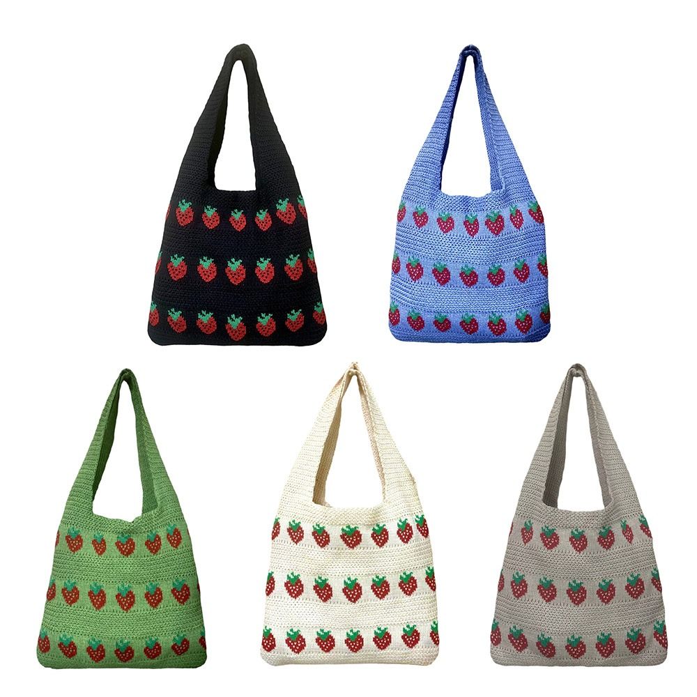 Crochet Market Bag - حقيبة يد نسائية بتصميم محبوك، سعة