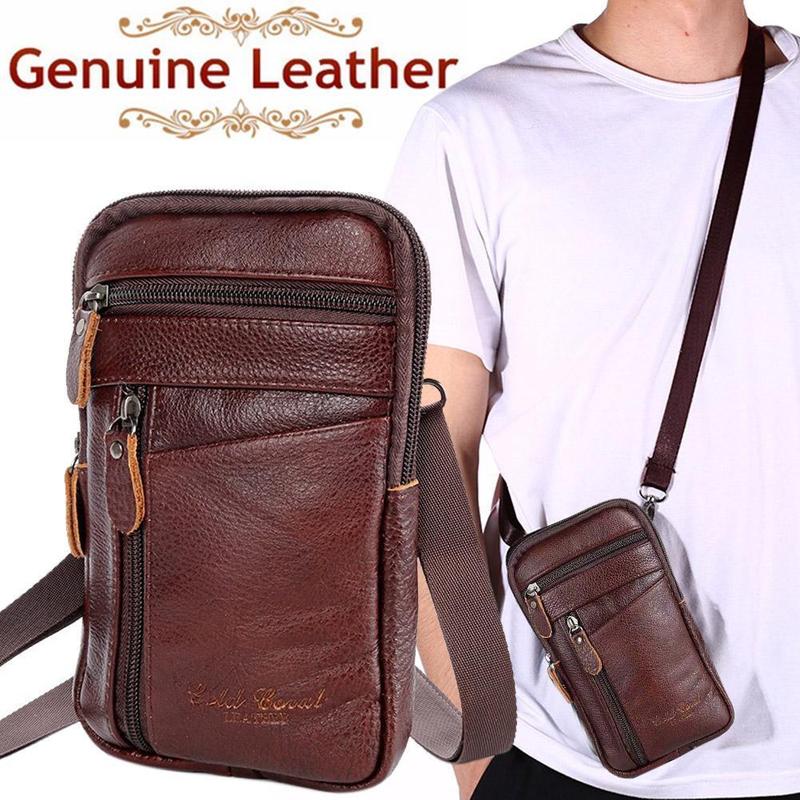 Saddle Bag Leather - حقيبة رجالية من الجلد الطبيعي، حقيبة