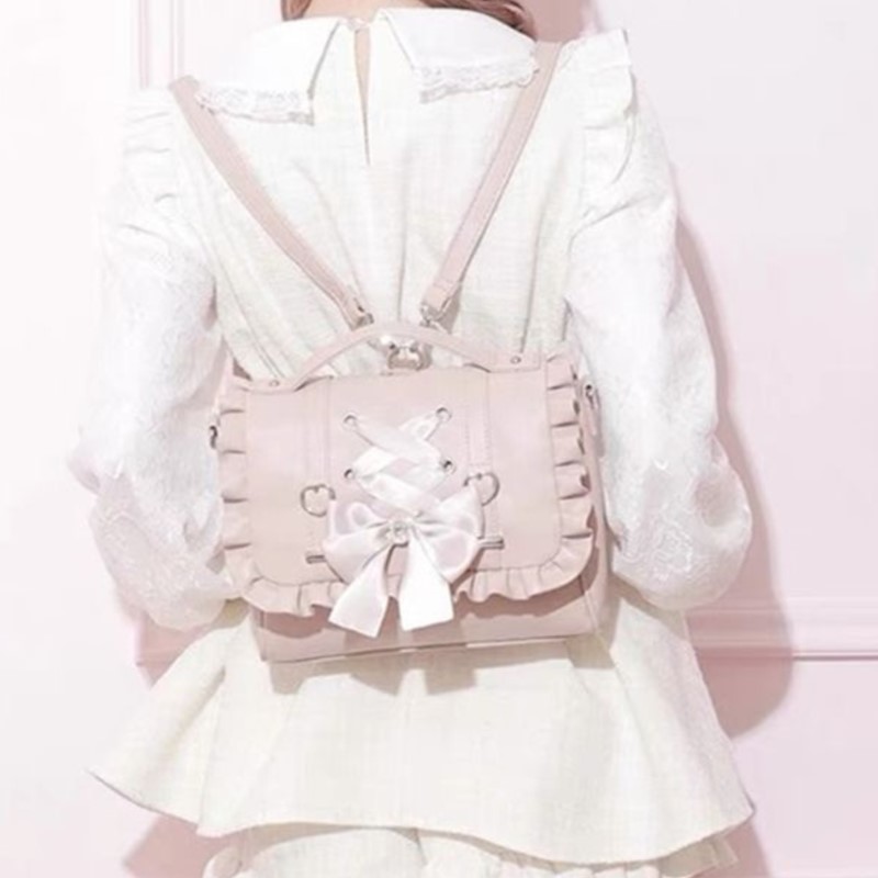 Women'S Japanese Bags - الحلو القوس الوردي Mochila المرأة Fairyocre