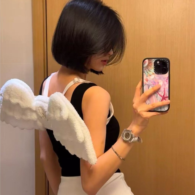 Women'S Japanese Bags - JIAERDI الحلو الأبيض الملاك الجناح على