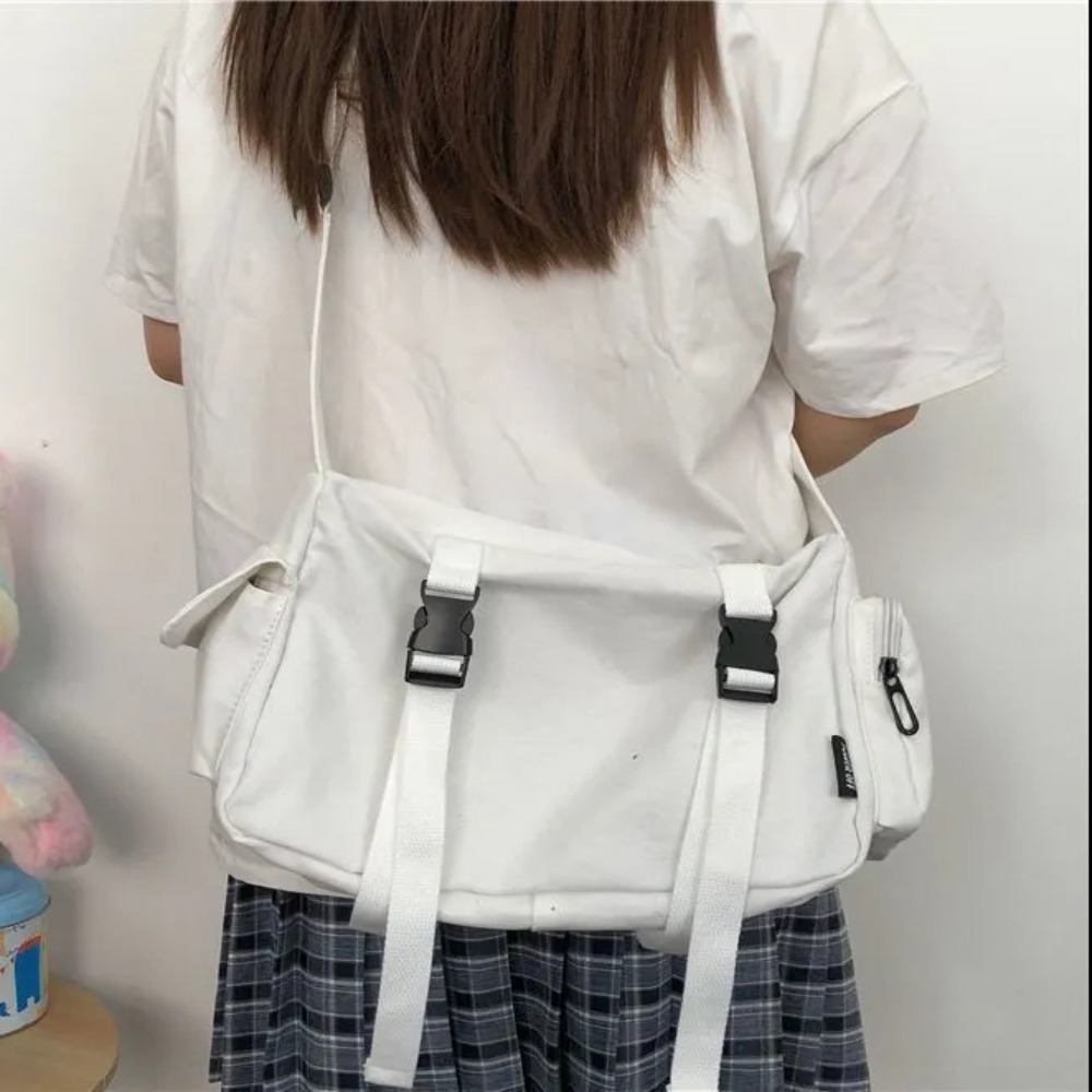 Women'S Japanese Bags - حقيبة كروس سوداء مع جيوب للنساء