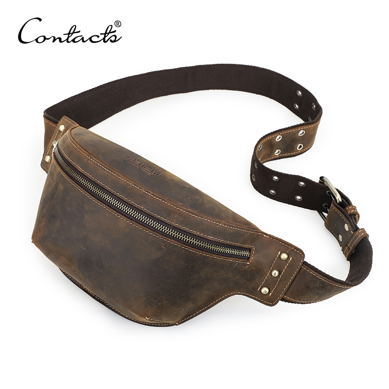 Saddle Bag Leather - CONTACT'S حقائب الخصر الجلدية الأصلية كريزي