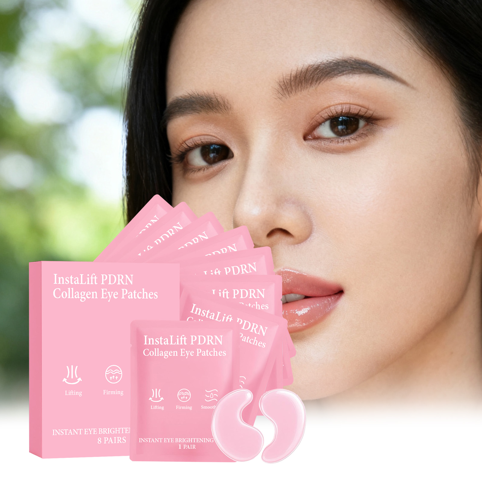 Women Bags Under Eyes - Instalift PDRN الكولاجين لصقات عين مكافحة