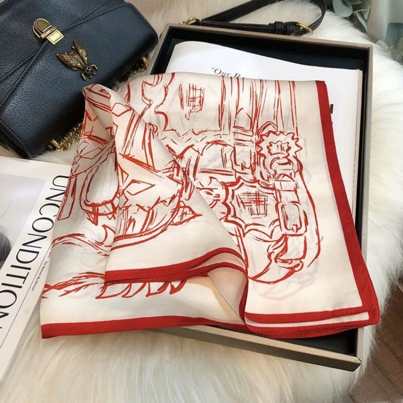 وشاح نسائي مربع من الساتان بتص - مراجعة Women'S Retro Bags وسعره