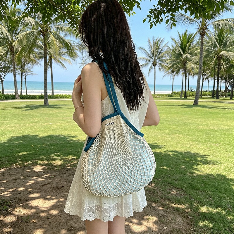 حقيبة كتف صيفية خفيفة الوزن وم - مراجعة Crochet Market Bag وسعره