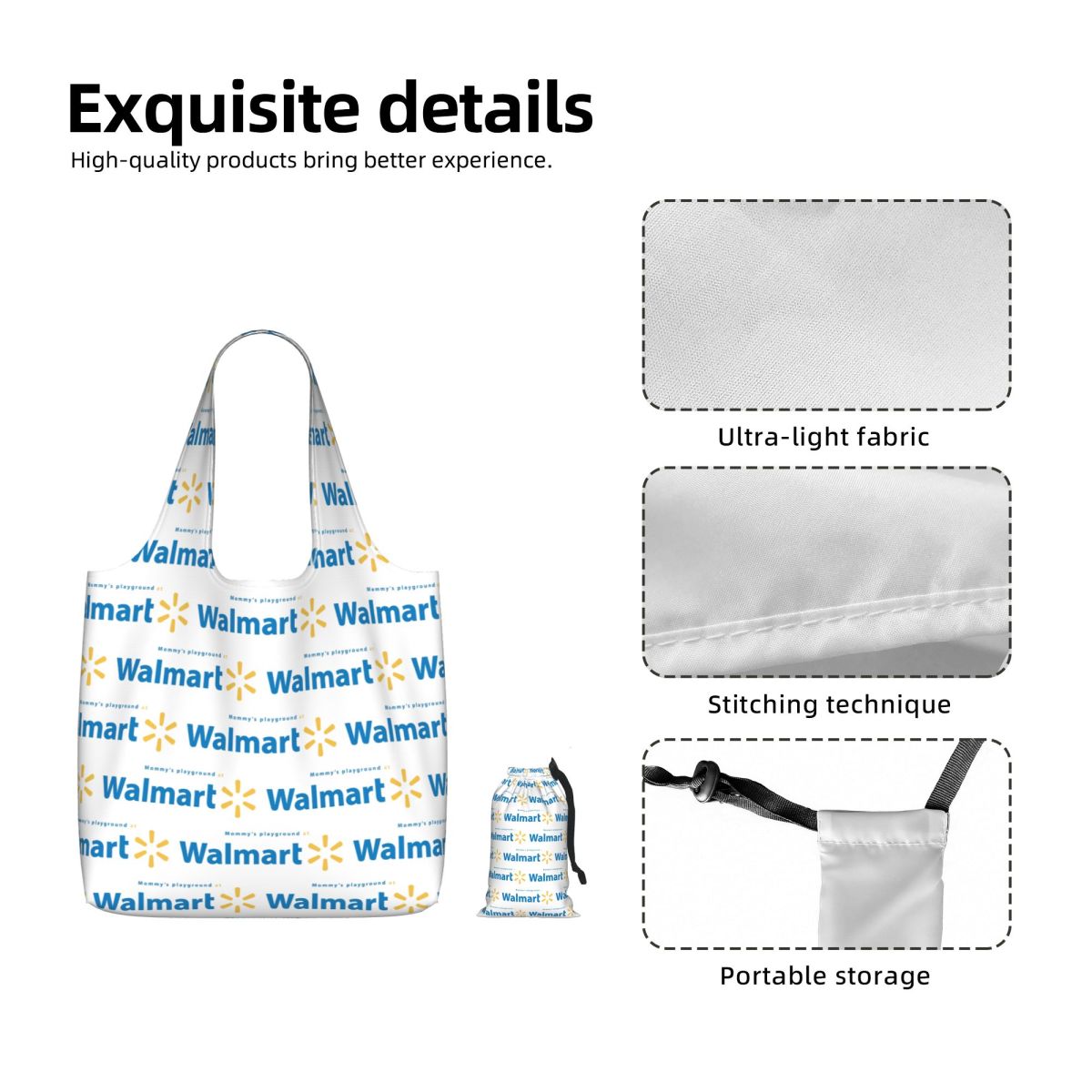 حقيبة تسوق وولمارت من القماش،  - مراجعة Women Bags Walmart وسعره