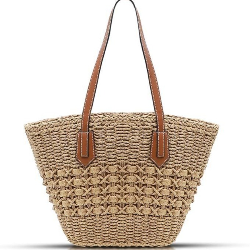 حقيبة كتف نسائية جديدة من القش - مراجعة Crochet Market Bag وسعره