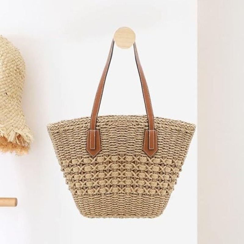 حقيبة كتف نسائية جديدة من القش - مراجعة Crochet Market Bag وسعره