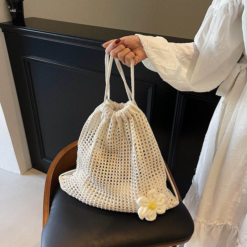 بلون الحياكة حقيبة كتف سعة كبي - مراجعة Crochet Market Bag وسعره
