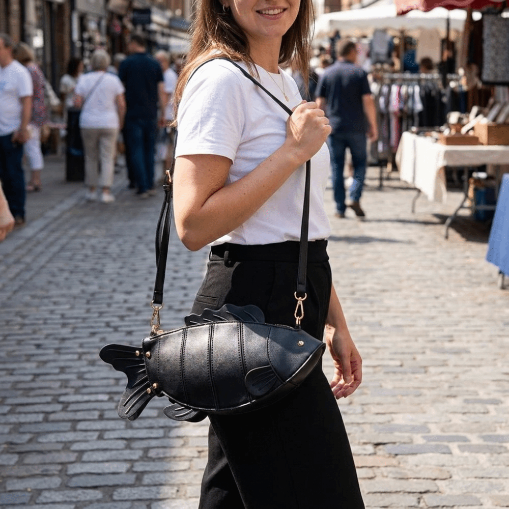 حقيبة كتف إبداعية على شكل سمكة - مراجعة Hobo Bag Slouchy وسعره