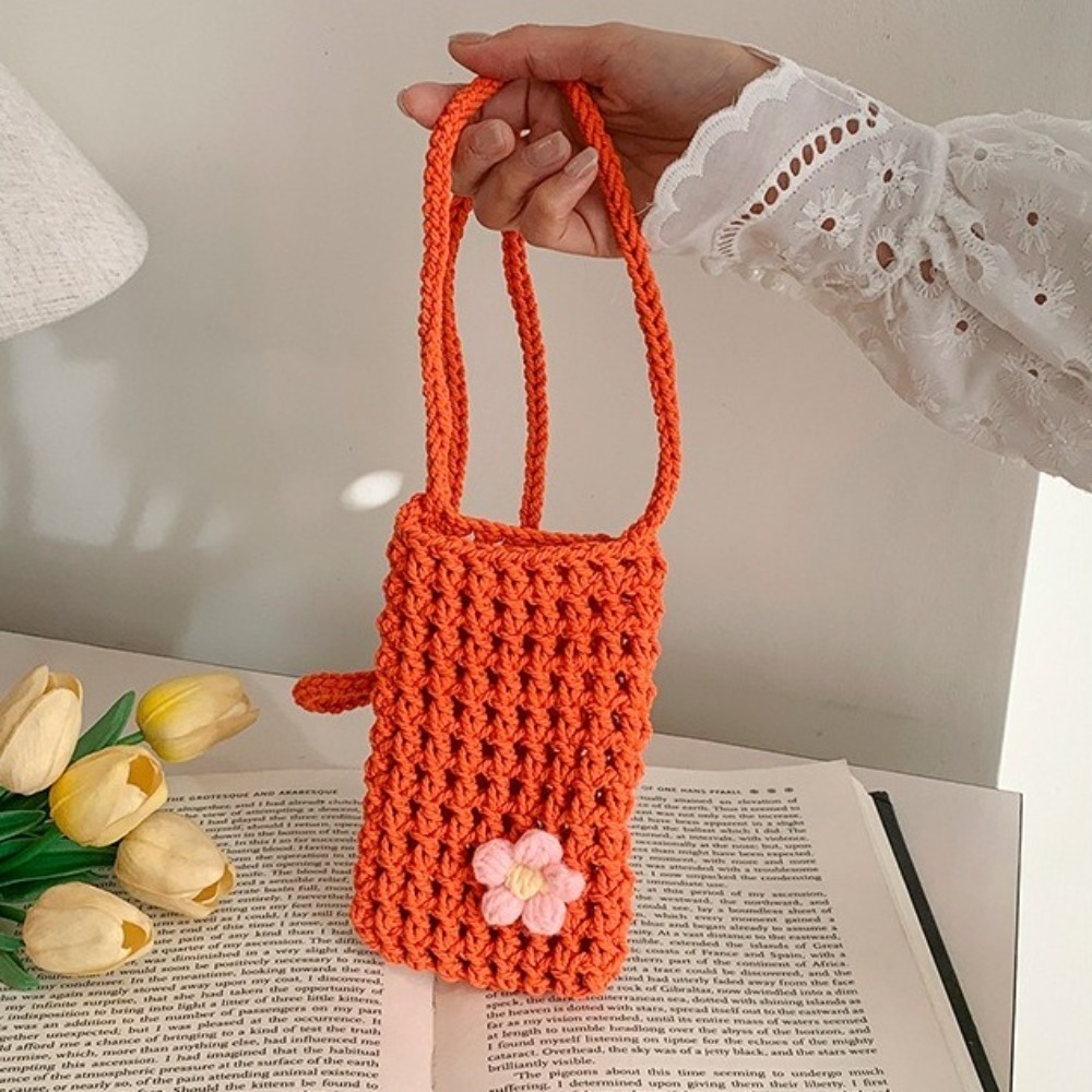 لطيف زهرة النسيج حقيبة كروسبود - مراجعة Crochet Market Bag وسعره